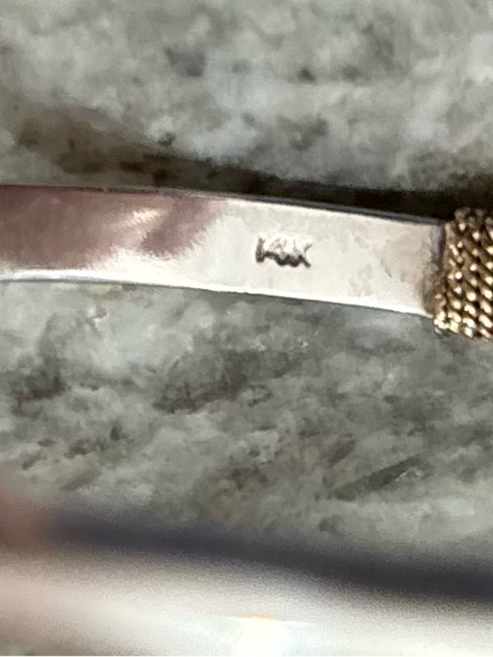 Sterling Silver Cape Cod Hook Bracelet with 14k gold mesh accent